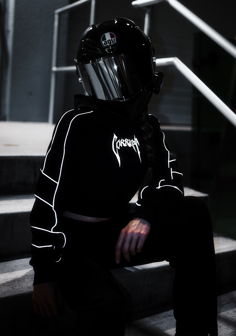 Reflective Cropped Hoodie (VOID)