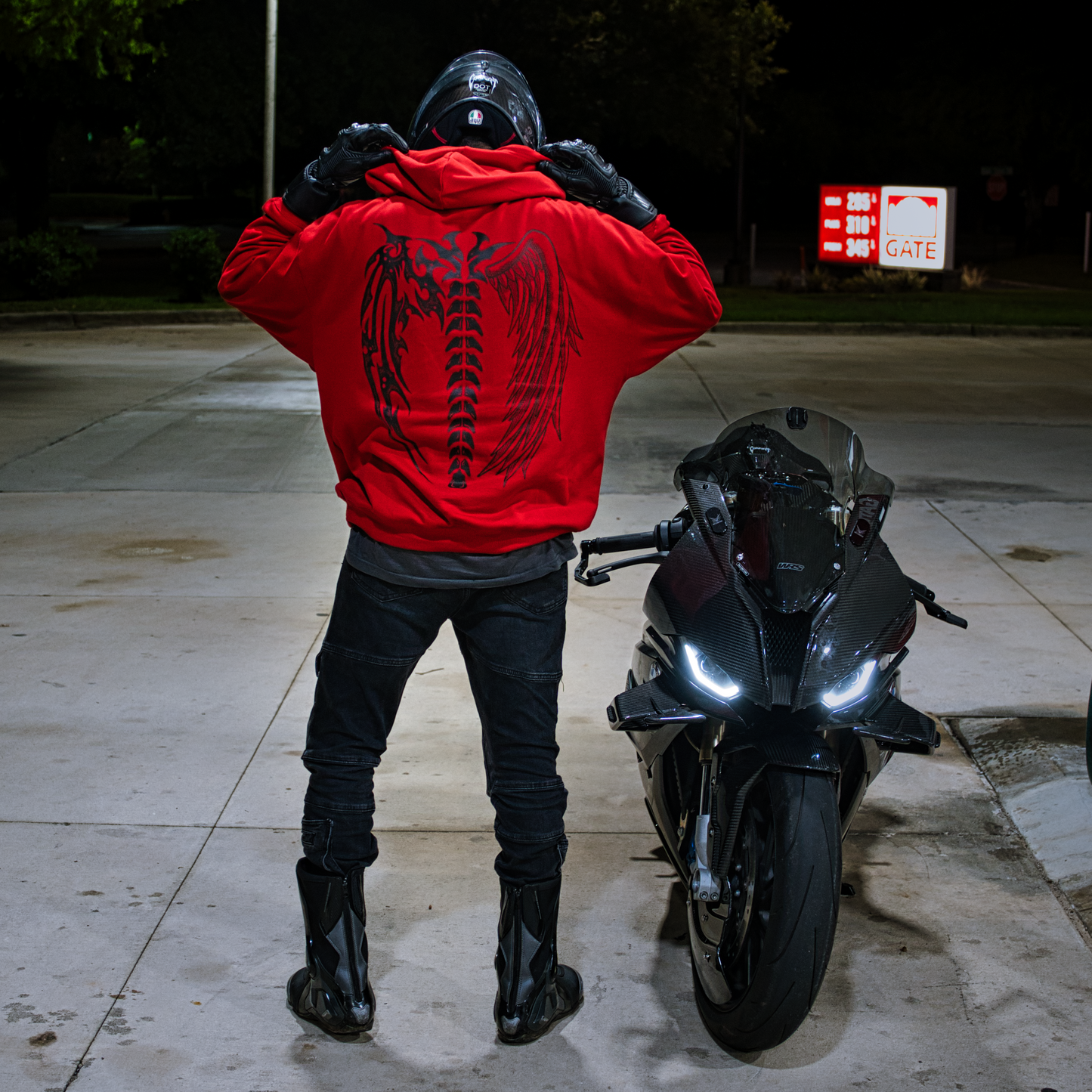 Good & Evil Hoodie (Lava Red)