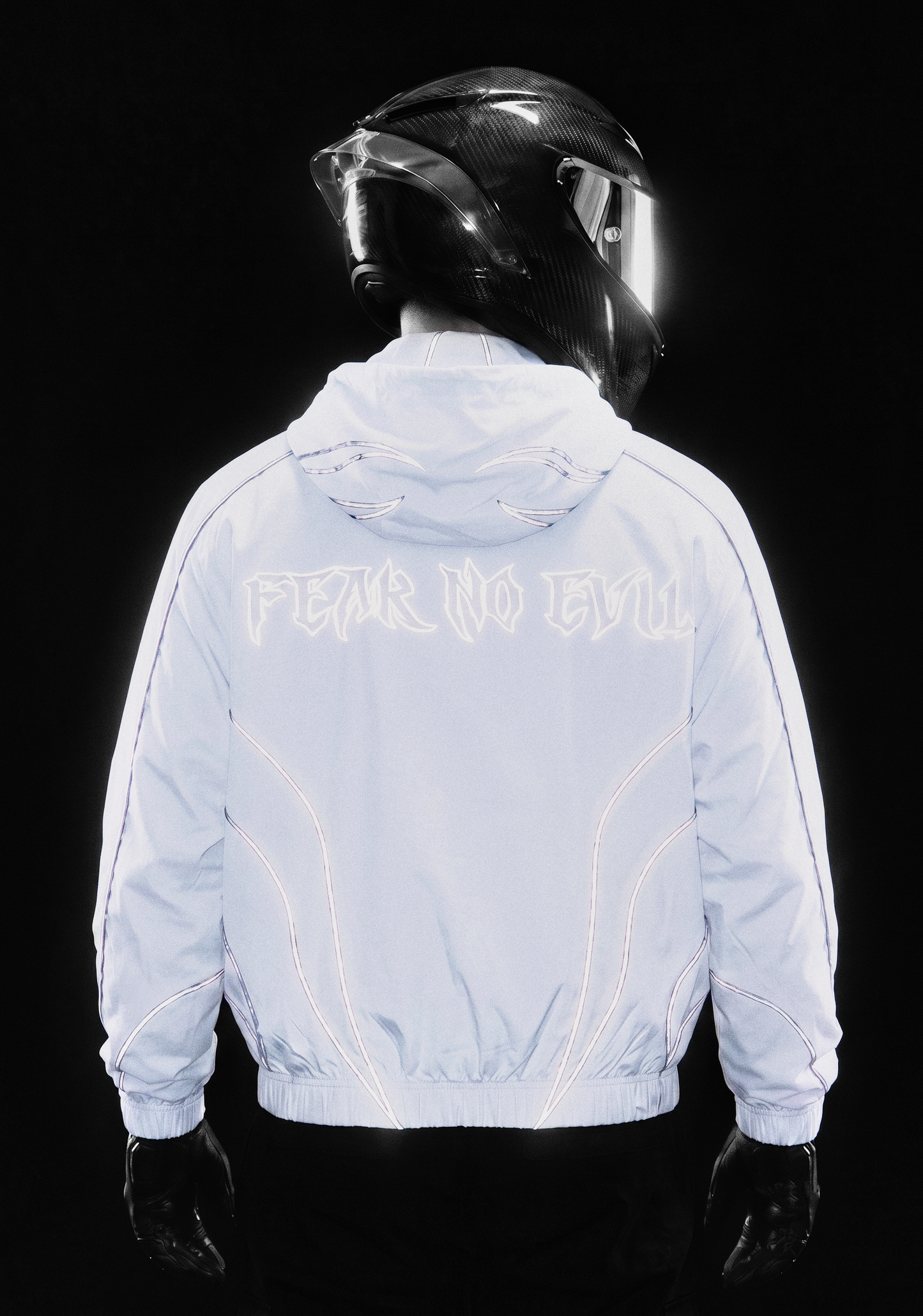 White Corrupt Reflective Windbreaker