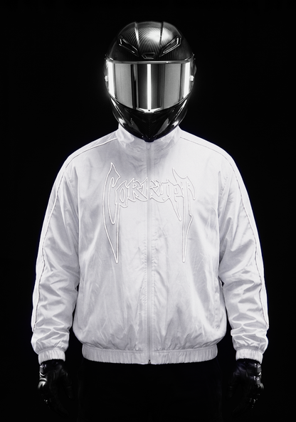 White Corrupt Reflective Windbreaker