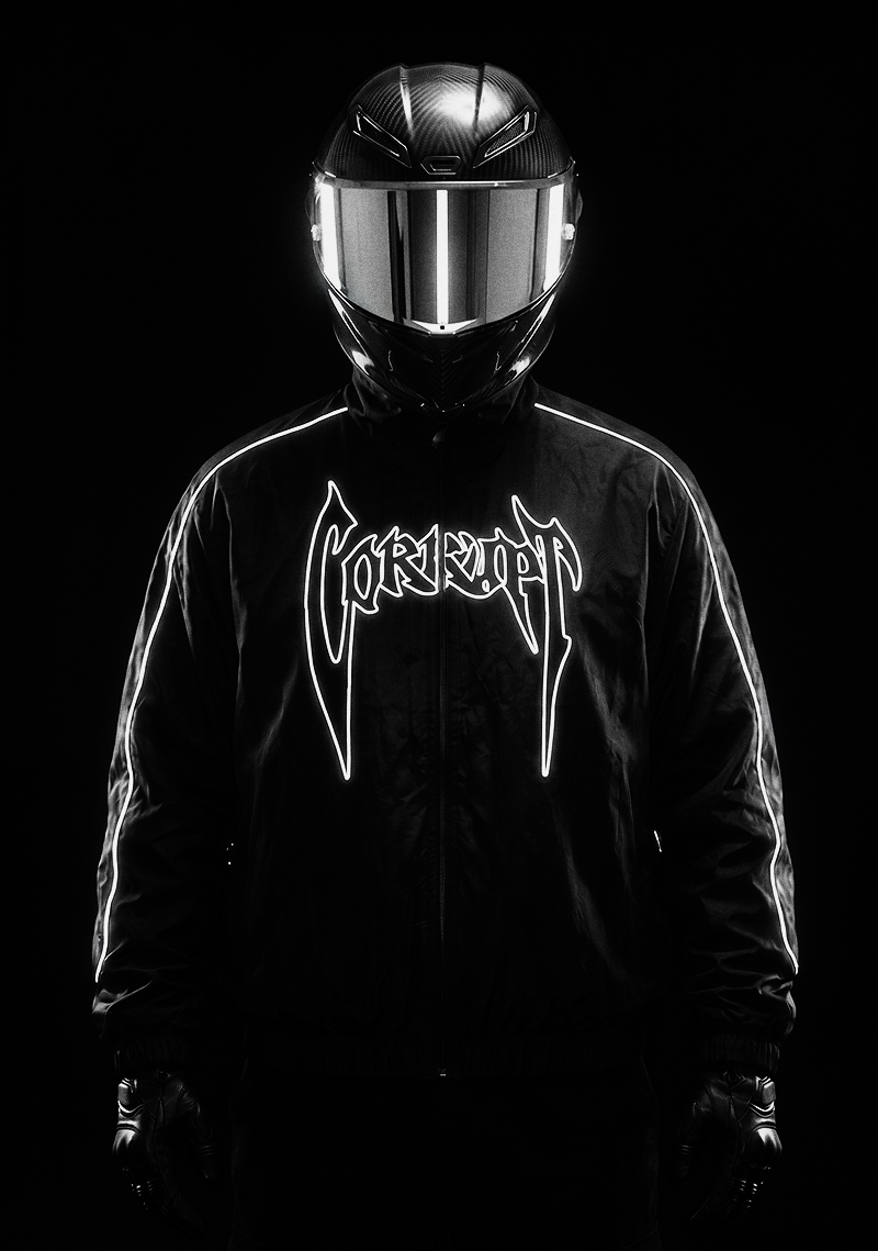 Black Corrupt Reflective Windbreaker